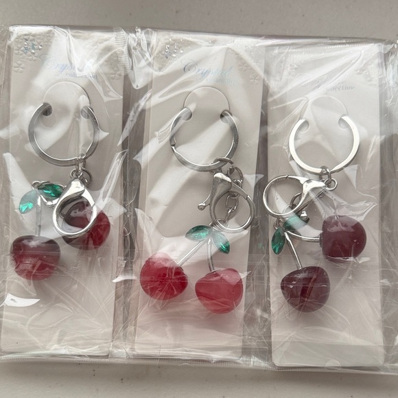 Accessories - 3 cherry charms with silver hardware